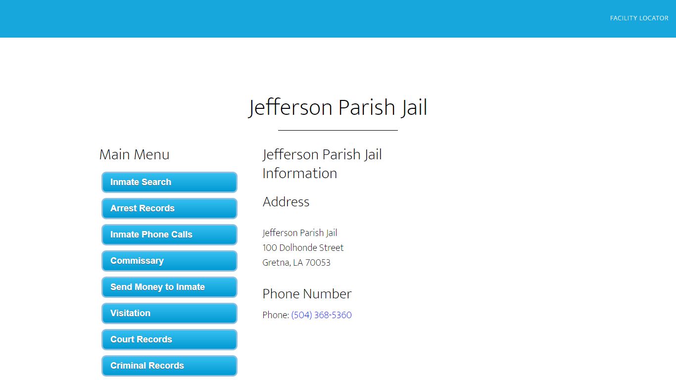 Jefferson Parish Jail - Inmate Search - Gretna, LA - Arrested Resources
